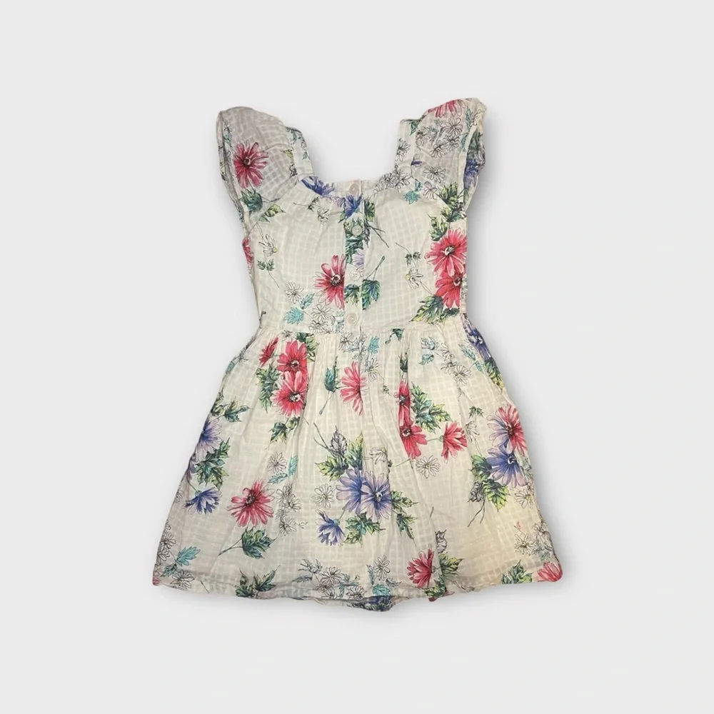 Gap Cap Sleeve Pink & Purple Floral Pattern Dress
